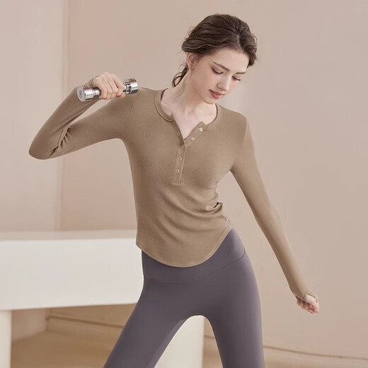 LULU CENTURY Slim Casual Button Yoga Wear Women's Long Sleeve 2025 New Slim Fitness Pilates Sports Top Training Wear White Top L