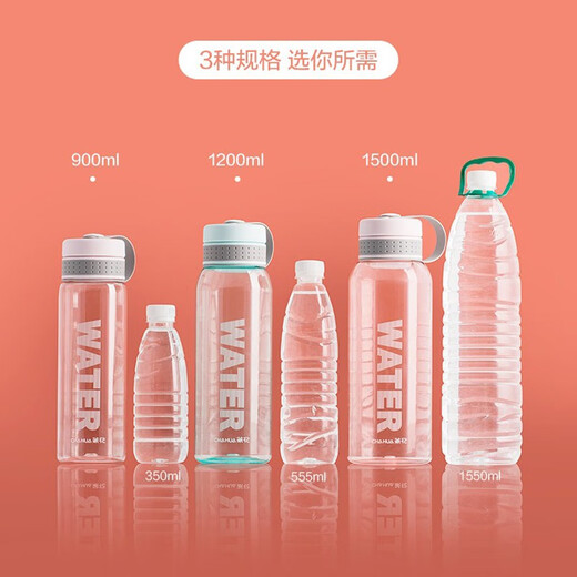 Camellia Extra Large Capacity Plastic Water Cup Men's Portable Water Bottle Space Cup Outdoor Sports Large Water Bottle Blue 1500ml