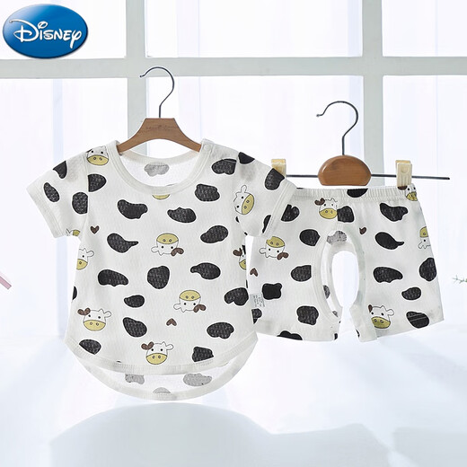 
Disney baby summer thin suit baby short-sleeved pure cotton open-stage split clothes for girls children's pajamas shorts My dad is more handsome + letter bear boneless 80 cm (80 cm)