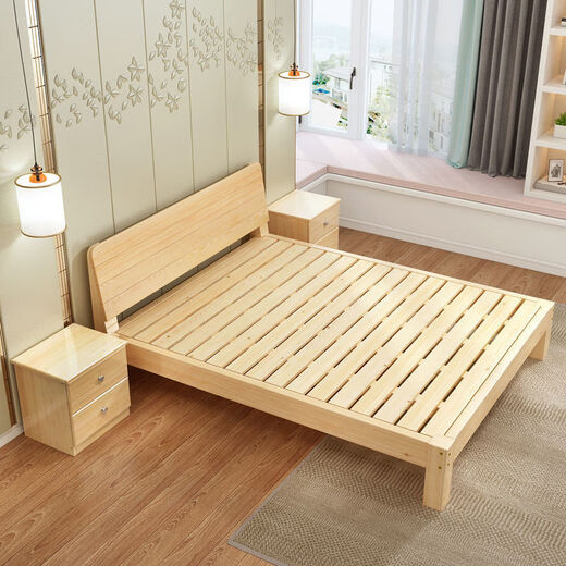 Yinghuan solid wood bed modern and simple 2 meters double 1.8 meters large bed single bed 1.5 meters household wooden bed 1m bed 1.2 meters thickened solid wood bed - 30cm high store manager recommended width 1000mm * length 1900mm