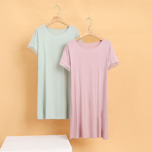 Dilefen-Nachthemd für Frauen Eis Seiden Sommer dünne kurzärmelige Pyjamas für Frauen modal loser großer Heimkleidung für Frauen mittelgroßen XEQ-9249 Bohnenpaste für Frauen xl Größe empfohlen, Gewicht 120-140jin zu tragen [Jin gleich 0,5 kg]