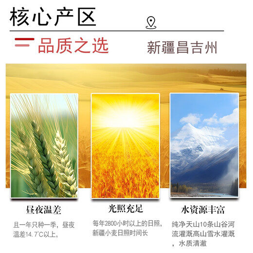 Qiheyuan Xinjiang Wheat harina 10jin [Jin equivale a 0.5 kg] Xinjiang Qitai Flour Multi-Purposear NUEVO NORMA NACIONAL GB/T 1355-2021