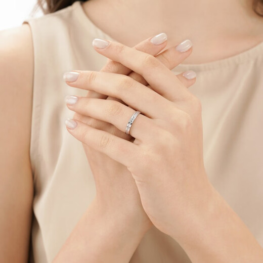 PROMESSA platinum ring small crown princess wedding ring couple ring (single) 92381R 14 circles