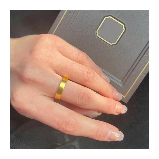 Fat Donglai's same style 18K gold heritage ring discount store ancient method gold-filled non-fading aperture ring classic index finger 210 ancient method ring US size 11