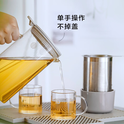 Buydeem Glass Teapot Office Tea Maker Filter Teapot Home Teapot Glass Pot High Temperature Resistant Tea Water Separation Teapot 500ml