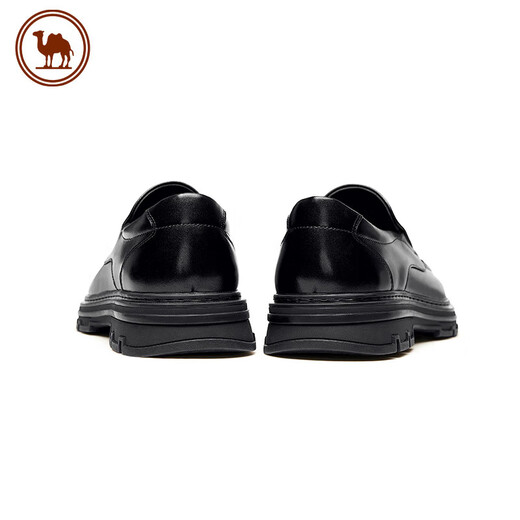 Camel men's leather shoes shiny cowhide comfortable soft sole lace versatile business wedding shoes P13A005031 black 40