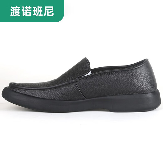 渡诺班尼休闲鞋男鞋真皮商务皮鞋头层牛皮老人鞋软底爸爸鞋 3895黑色皮鞋 44