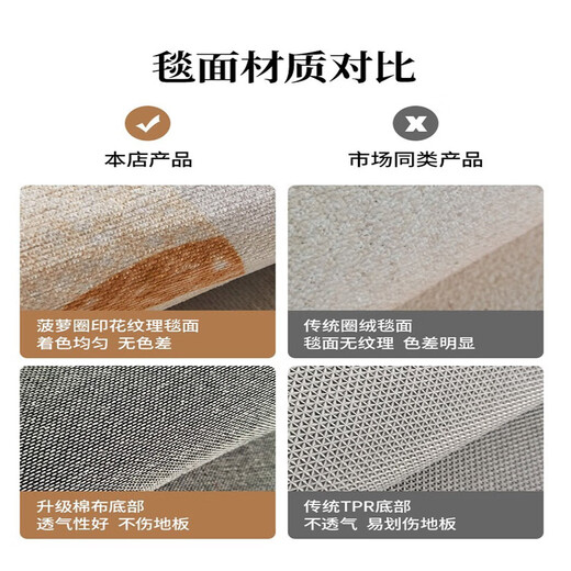 Gu Die Bedroom Bedside Carpet Room Bedside Long Strip Living Room Light Luxurious Mat American Anti-Slip Bed End Blue Night Quietly Dornier Cotton Bottom Carpet 40*120cm Environmentally Friendly and No Odor