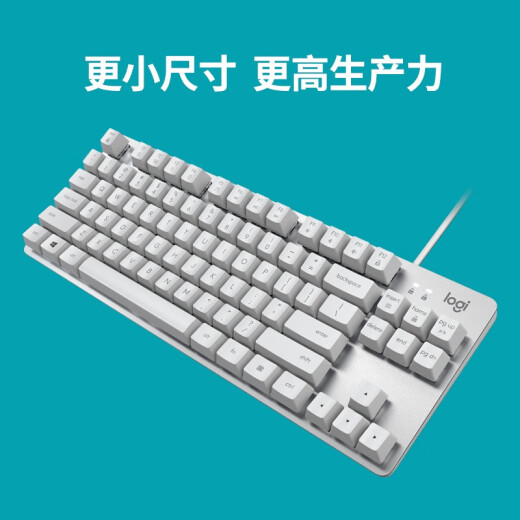 罗技（Logitech）K835机械键盘 有线键盘 游戏办公键盘 84键 白色 TTC轴 青轴-吾皇万睡系列