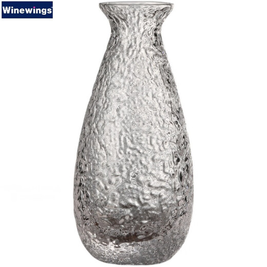 WINEWINGS Japanese hand-made glass wine warmer set household liquor dispenser hammer pattern sake ice wine jug Japanese wine cup wine set wine warmer set one pot 4 cups one cylinder does not include tray