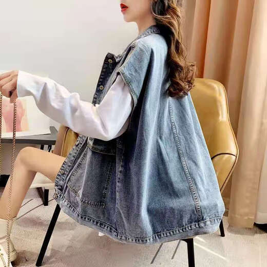 
Youhong Chao Four Seasons Working Derby Vest Women's Loose Korean Style Jacket Horse Clip 2023 New Vest Vest Outer Wear 9901# Blue [Collection Priority Shipping] XL Recommended 130-145Jin [Jin equals 0.5 kg]