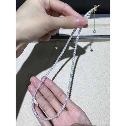 Ji Ge Japanese akoya sea water pearl small baby bead necklace millet bead round flawless small light bulb Cai Lin bead Tiannu 2.5-3mm