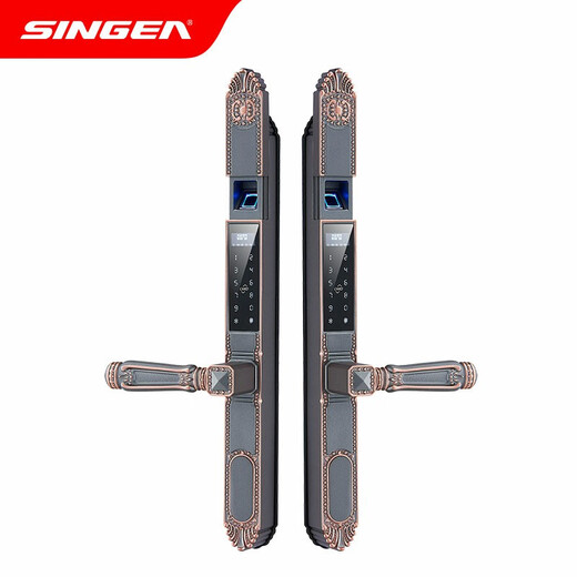 Singa Broken Bridge Aluminium Fingerabdruck Schloss Gartenportal Außenwaterdes intelligentes Schleusen Schmaler Seitentür KFC Electronic Lock Passwort Lock [C728C] Schwarz Bronze wasserdichte Antiquitäten-Doppel-Seite