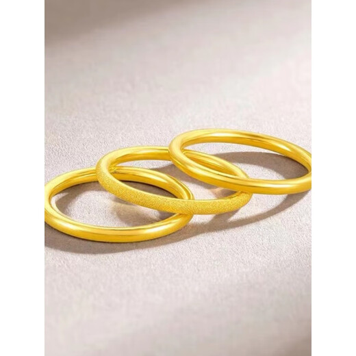 Canbei plain ring surface 18K gold ring simple gold female gold glossy solid couple ring girlfriend gift ring