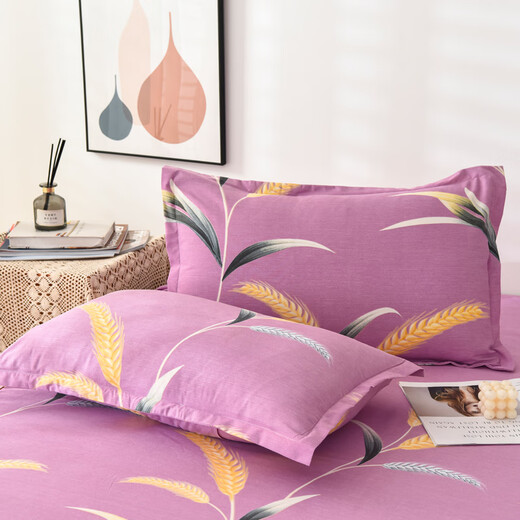Boxingna Jiangsu Nantong bed skirt four-piece thickened skin-friendly and polished lace bed cover quilt cover single and double simple quilt cover wheat ear 2.0m bed skirt four-piece [quilt cover 200*230cm]