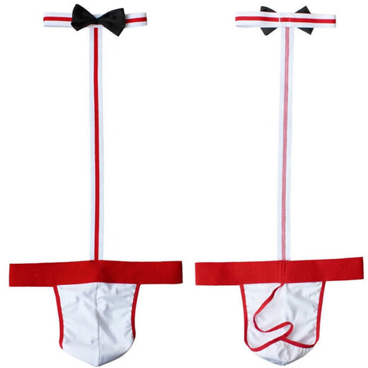 
Sexy underwear male servant jumpsuit men's sexy underwear waiter nightclub gay performance sexy uniform breathable gay small waiter underwear gay adult T-trousers black single size