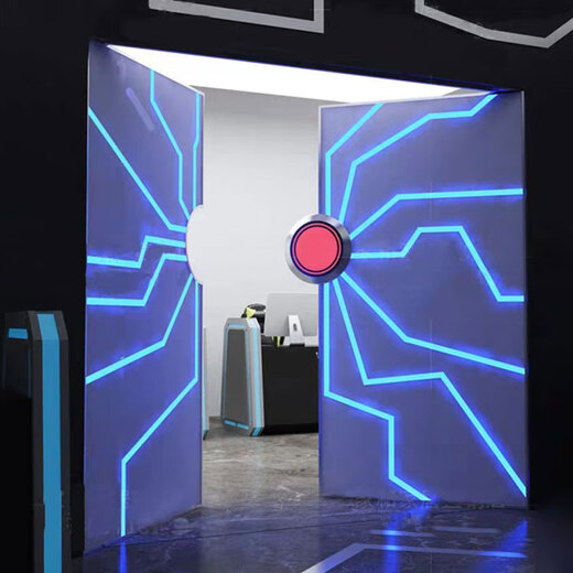 Delijia palm print door check-in palm sensor door colorful light bar starry sky art museum technology door customization single leaf (0.8m-1m*2-2.2m)