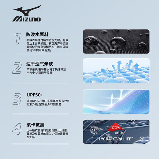 美津浓（MIZUNO）泳裤男平角专业速干防尴尬抗氯游泳裤大码泳衣游泳装备B1131黑L