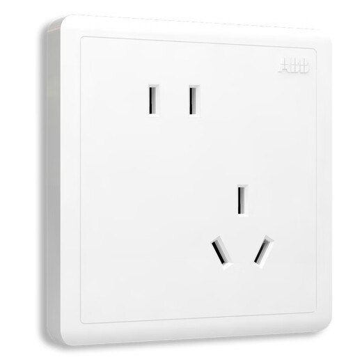 ABB 开关插座 远致系列 86型正五孔/斜五孔插座白色多只装 斜五孔10只装