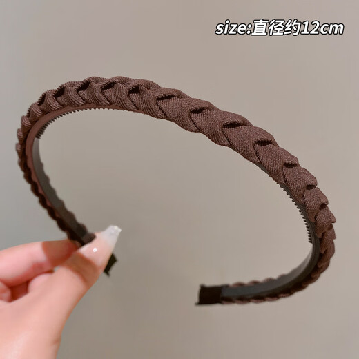 BARY REEF simple hair pressure headband women's face wash special hairband women's non-slip broken hair hairpin 2024 new headwear black braided hairband
