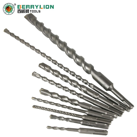 Budweiser Lion Electric Hammer Drill Bit for Concrete Cement Wall Extended Impact Rotary Square Handle Round Handle Wall Drill Four Pit Two Pit Two Slot Alloy Drill Bit 350mm 6*110mm Round Handle (Single)