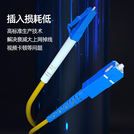 
Nokoxin telecom-grade fiber optic jumper single mode single core SC-SC optical module rack 1/3/5m UPC optical terminal transceiver indoor household pigtail LC-SC single mode single core 1m