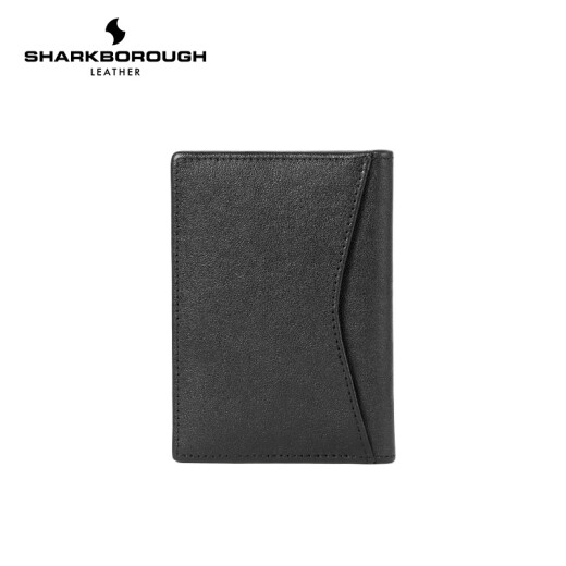 Sac de carte en cuir authentique de Sharkborough Sac en cuir multiples à cartes à cartes Anti-démagnétisation de grande capacité Carte de permis de conduire du conducteur mince portefeuille noir