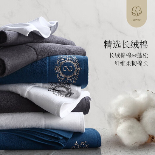 Xueluner five-star hotel bath towel pure cotton large soft absorbent male and female couple pure cotton bath towel thickened glazed blue 140*80cm
