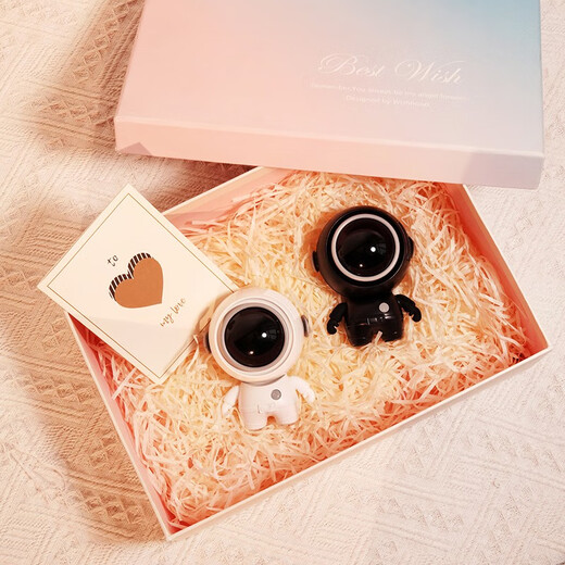 Kaiyi small fan desktop dormitory halter Children's Day birthday gift for girls to give to girlfriend, girlfriend, wife, best friend, practical boy boyfriend Chinese Valentine's Day Teacher's Day gift Moonlight White + Yaoye Black + Gift Box