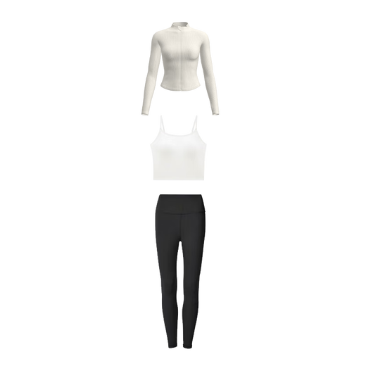 DUTRIEUX Yoga Wear Women's Sports Suit Three Piece Set Pilates Yoga Pants Fitness Running Training with Chest Pad Quick Drying Suit Yoga Wear 3 Piece Set Apricot+White+Black L Recommended 100-115Jin Jin equals 0.5kg