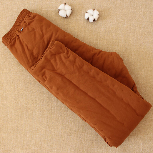 Cotton chant pure cotton handmade women's cotton pants thickened adult high-waisted trousers winter home warm solid color inner cotton clothes black L size recommended 100-115 Jin Jin equals 0.5 kg