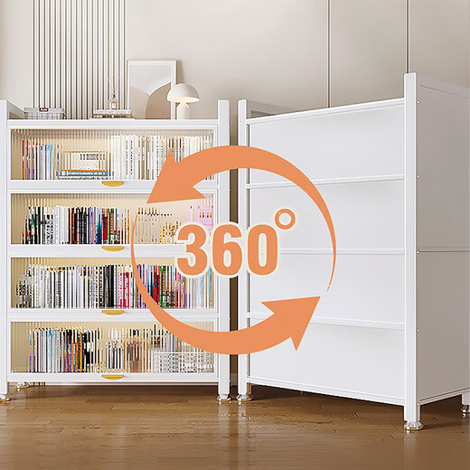 Xingdu Steel Bookcase Dustproof Bookshelf Home Living Room Storage Cabinet Display Cabinet Iron Art Storage Rack Three Doors 70*35