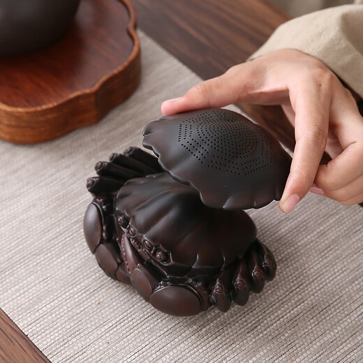 Tea Xiao'er Tea Leaking Tea Filter Tea Filter Tea Strainer Purple Pottery Crab Tea Pet Ornament Boutique Can Keep Tea Set Accessories Cover Purple Pottery Crab (Wind Fortune General)