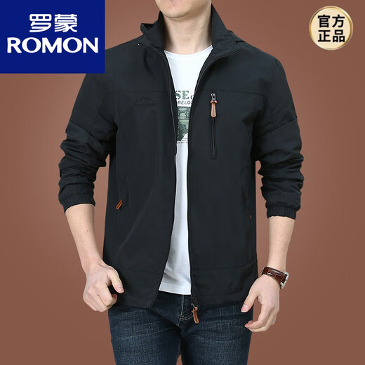 Veste Romon (Romon) Spring et automne à l'automne American American American Iproofroofroofr Men's Men d'âge moyen Veste de sport d'automne noir 9898 Style Plus Velvet 5xl
