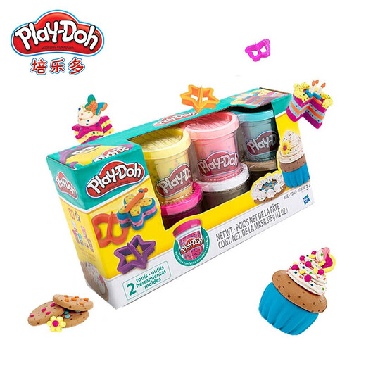 【7成新】孩之宝(Hasbro)培乐多彩泥橡皮泥彩点6色(336g)DIY手工男女孩儿童玩具 食品级天然小麦粉制作 补充装B3423