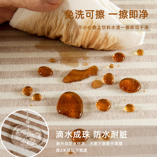 咏幻地毯客厅轻奢感卧室家用床边沙发地垫茶几免洗可擦简约奶油风 灰ZJ694G升级 防滑防水加厚款  1件 300X400CM(4人或U形状沙发通