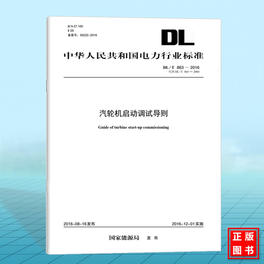 DL/T863-2016 汽轮机启动调试导则代替DL/T863-2004 2004