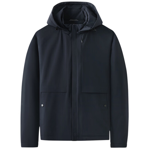 Dances with Wolves Goose Down Liner Detachable Hooded Jacket Men's 2025 Autumn and Winter New Windproof and Warm Locking Jacket 1049 Navy Blue 101 L (175)