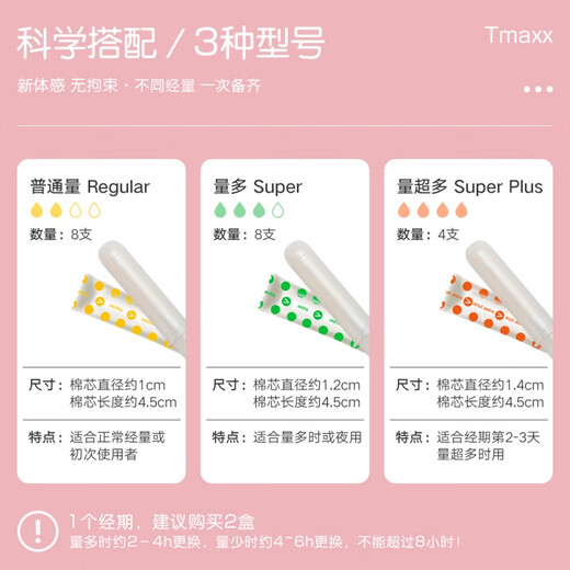 
Tmaxx short catheter type tampon menstruation tampon sanitary napkin stuffed cotton swab tampon aunt strip built-in (portable short catheter) mixed package * 3 boxes