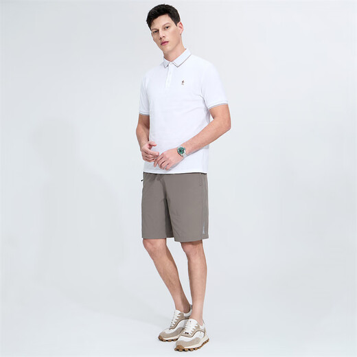Dance with the wolf [quick dry four-sided elastic] Commuting casual elastic and versatile breathable men's shorts 701 khaki 54/XL
