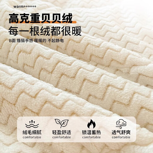 Yalu Class A Baby Coral Velvet Blanket Winter Thickened Nap Office Air Conditioning Sofa Small Quilt Shawl Throw Blanket Three-layer Blanket-Bunny Bear-Grey Class A Thickened Baby Blanket 100x150cm-Anti-static and No Shedding