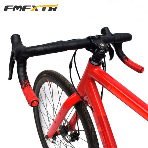 FMFXTR road handlebar with bicycle handle non-slip silicone strap gradient color dead speed bike strap bicycle spare parts black and green gradient 1 pair