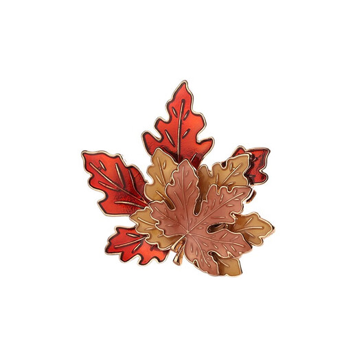 EKUSTYEE Maple leaf retro brooch high-end ins trendy women personality temperament luxury creative diy accessories sweater suit brooch men three-layer maple leaf brooch