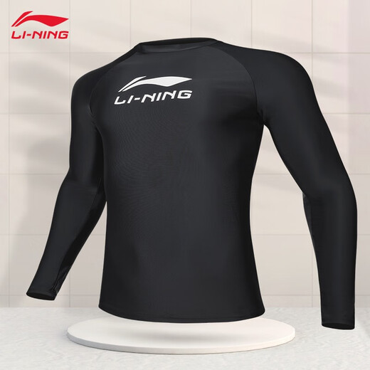 Li ning (li-ning) Badeanzug neuer Stil, langhärmerischer, atmungsaktives, schnell getrocknetes, peinliches Trainingswettbewerb, Schwimmen für Erwachsene, Hot Spring Surfing-Anzug LSYR693-1 Black Top XL [Höhe 168-176 Gewicht 60-70 kg]