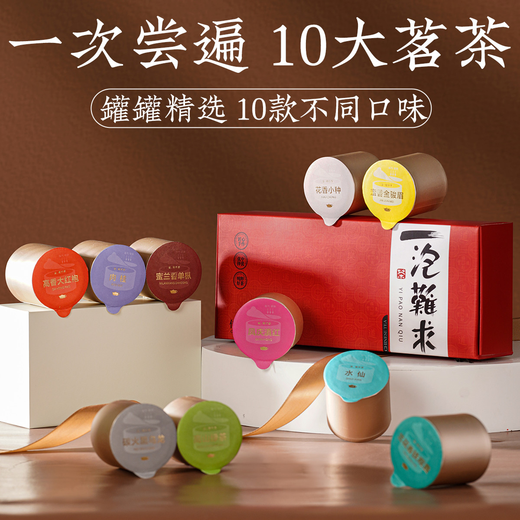 好韵当头10款小罐组合茶叶试喝装 红茶金骏眉小种大红袍肉桂乌龙茶绿茶 一泡难求十大茗茶*3盒（共30罐）
