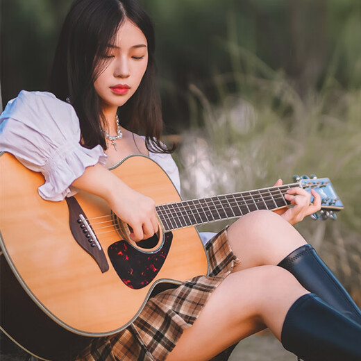 雅马哈（YAMAHA）FG830/FS830/FG850民谣吉他面单板初学者入门进阶男女电箱木吉它 FS850原木色丨40寸