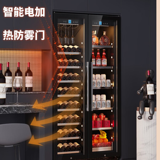 BAIKAILUN thin red wine cabinet constant temperature wine cabinet embedded household wine beverage tea thermostat commercial display refrigerator air-cooled frost-free 1.8 meters single temperature ~ (full display model) 170 bottles thin section