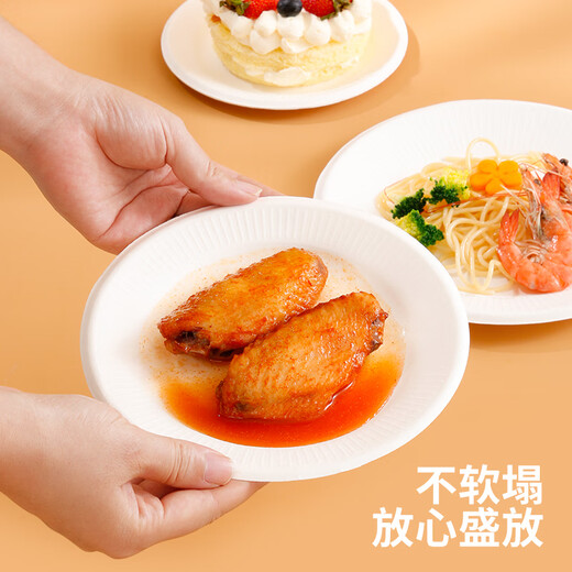 Youao disposable plates 6 inches (30 pieces) biodegradable paper plate cake plate barbecue picnic plate tableware