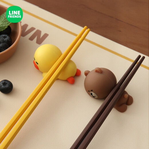 Manchaojia LINEFRIENDS chopstick holder cartoon creative personality household chopstick holder cute public meal dining silicone small ornaments BROWN model