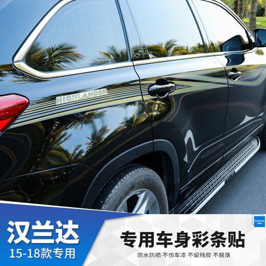 Suitable for 15-22 new Highlander body color strips special car waistline pull-up stickers fourth generation Toyota modified Highlander body color strips fourth generation-22 models-TJ-301-imported